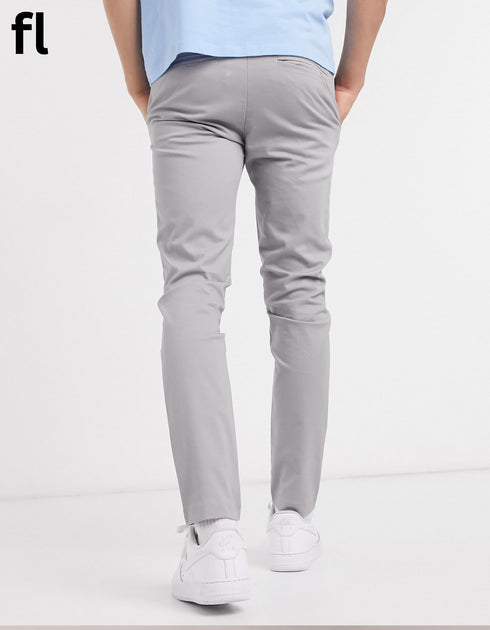 Silver Grey Cotton Imported Stuff Pant Smart Fit